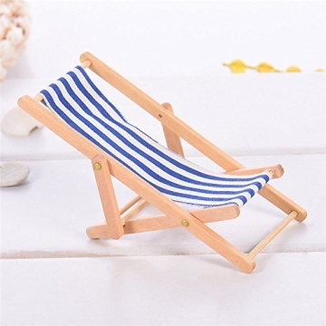 KODORIA 3pcs 1:12 Miniature Wooden Beach Chairs