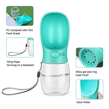 Dog Water Bottle for Walking, Dispenser Pet Portable Dogs Cats 12OZ 19OZ Travel Drink Bottle Bowls BPA Freee,Leak Proof,Food Grade (12oz (12oz), Dream Blue)