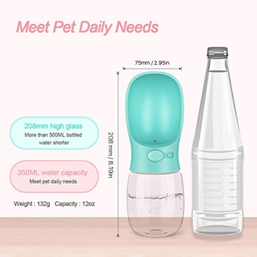 Dog Water Bottle for Walking, Dispenser Pet Portable Dogs Cats 12OZ 19OZ Travel Drink Bottle Bowls BPA Freee,Leak Proof,Food Grade (12oz (12oz), Dream Blue)