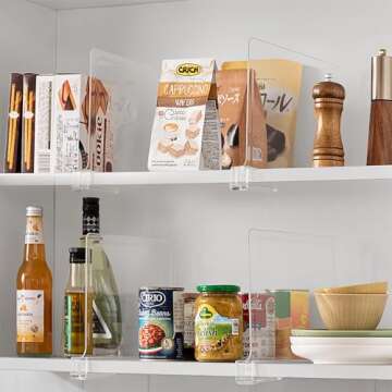 HBlife 8 Pack Clear Shelf Dividers, Vertical Purse Organizer for Closet Perfect for Sweater, Shirts,...