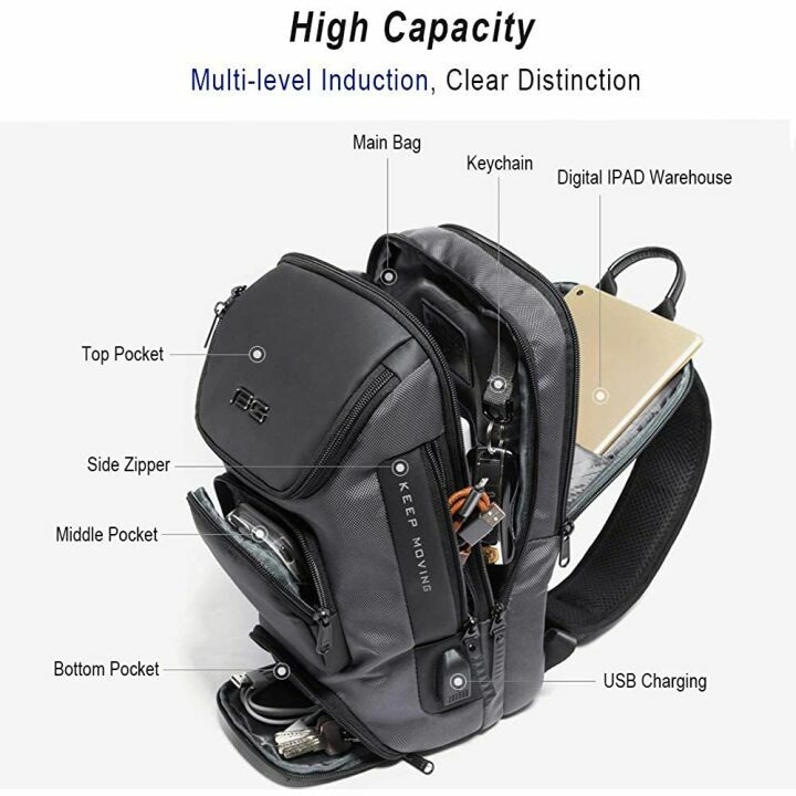 OZUKO Sling Backpack for Men - Stylish & Functional