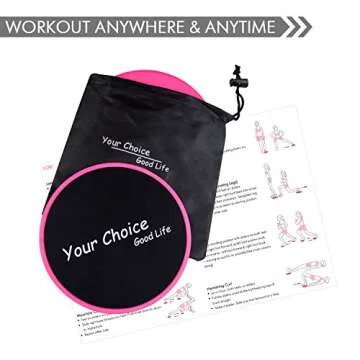 Your Choice Sliders Fitness Exercise Core Gliders Gliding Discs Fitness Equipment for Full Body Workout Compact for Travel or Home, Color Pink Set of 2