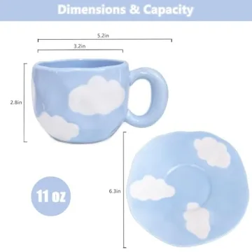 Noviko Cloud Mug with Saucer Charm for Everyone