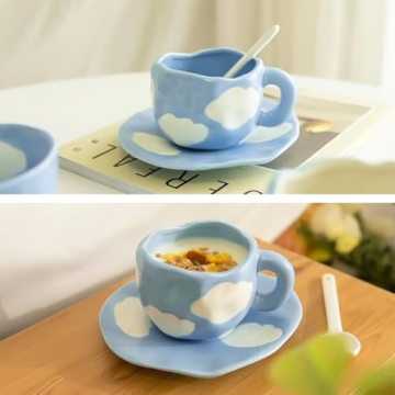 Noviko Cloud Mug with Saucer Charm for Everyone