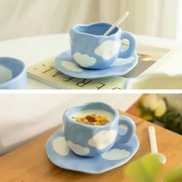 Noviko Cloud Mug with Saucer Charm for Everyone