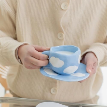 Noviko Cloud Mug with Saucer Charm for Everyone