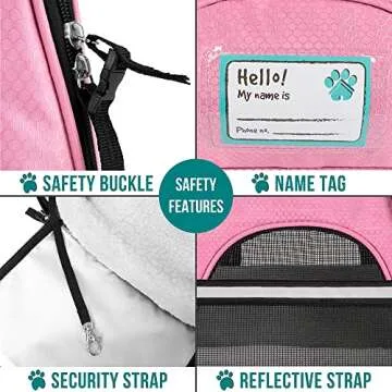 PetAmi Airline Approved Pet Carrier for Cat, Soft Sided Dog Carrier for Small Dogs, Cat Travel Supplies Accessories for Indoor Cats, Ventilated Pet Carrying Bag Medium Large Kitten Puppy, Small Pink
