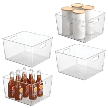mDesign Clear Plastic Storage Bins for Kitchen Organization