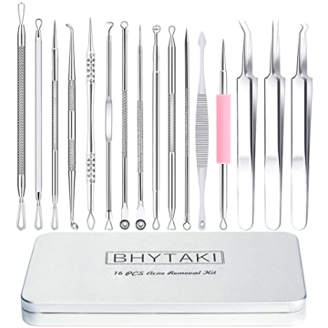 2024 Premium 16 PCS Blackhead Remover Tool Kit, Stainless Steel Pimple Popper Set