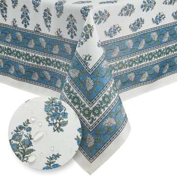 Elrene Home Fashions Tropez Paisley Block Print Coastal Stain & Water Resistant Indoor/Outdoor Fabri...