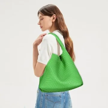 Vegan Leather Hand-Woven Tote Bag for Stylish Women