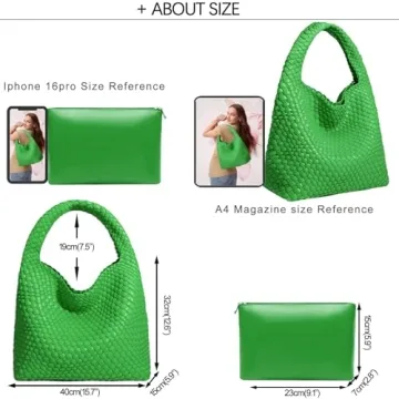 Vegan Leather Hand-Woven Tote Bag for Stylish Women