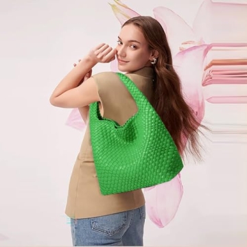 Vegan Leather Hand-Woven Tote Bag for Stylish Women