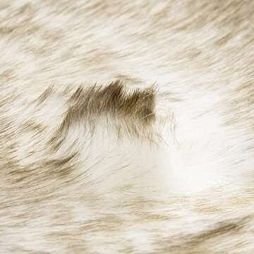 Ashler Ultra Soft Faux Fox Fur Rug White Brown Fluffy Area Rug, Carpets Fluffy Rug Chair Couch Cover for Bedroom Floor Sofa Living Room 2 x 3 Feet