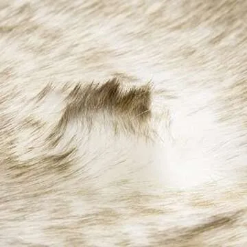 Ashler Ultra Soft Faux Fox Fur Rug White Brown Fluffy Area Rug, Carpets Fluffy Rug Chair Couch Cover for Bedroom Floor Sofa Living Room 2 x 3 Feet