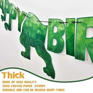 Watercolor Dinosaur Birthday Banner for Kids' Parties
