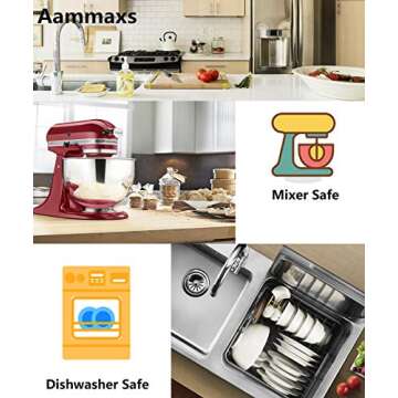 REGILLER Stainless Steel Mixing Bowls (Set of 5), Non Slip Colorful Silicone Bottom Nesting Storage Bowls, Polished Mirror Finish For Healthy Meal Mixing and Prepping 1.5-2 - 2.5-3.5 - 7QT (Colorful)