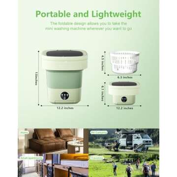 Portable Washing Machine, 16L Upgraded Capacity Mini Washer with 3 Modes Deep Cleaning for Underwear...