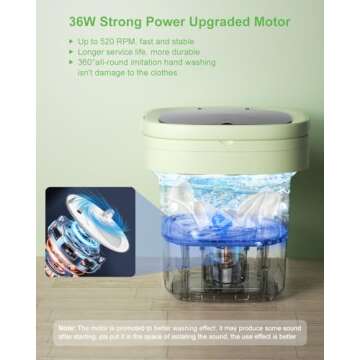 Compact 16L Portable Washing Machine for Travel and Apartments
