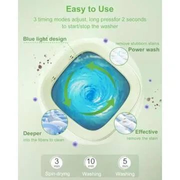 Compact 16L Portable Washing Machine for Travel and Apartments