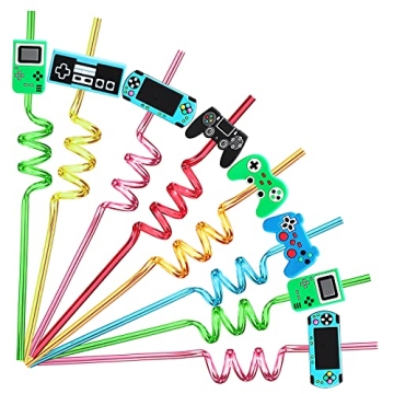 24 Video Game Party Straws - Colorful and Fun Goodie Gifts for Birthdays