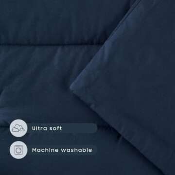 Wake In Cloud - Toddler Nap Mat with Pillow and Blanket, for Kids Boys Girls in Kindergarten Daycare Preschool Pre K, Roll Up Sleeping Bag, Solid Color, Navy Blue, Standard