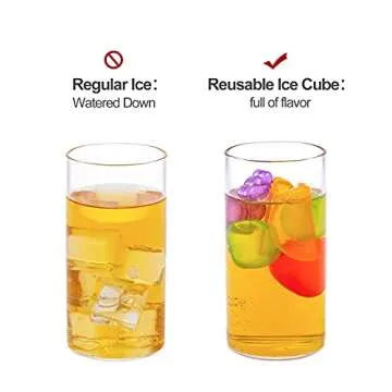 CBU 32 Pack Reusable Ice Cube, Plastic Ice Cube, Fruit Shape, BPA Free, Refreezable,Washable