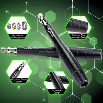 Sportein Jump rope Workout, Weighted & Speed Jump Ropes for Fitness, Skipping Rope for Exercise, Jumping Rope, Crossfit Jump Rope Women, Men, Adults, Kids, Exercise Jump rope, Speed Rope Skipping