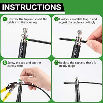 Sportein Jump rope Workout, Weighted & Speed Jump Ropes for Fitness, Skipping Rope for Exercise, Jumping Rope, Crossfit Jump Rope Women, Men, Adults, Kids, Exercise Jump rope, Speed Rope Skipping