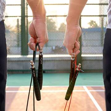 Sportein Jump rope Workout, Weighted & Speed Jump Ropes for Fitness, Skipping Rope for Exercise, Jumping Rope, Crossfit Jump Rope Women, Men, Adults, Kids, Exercise Jump rope, Speed Rope Skipping