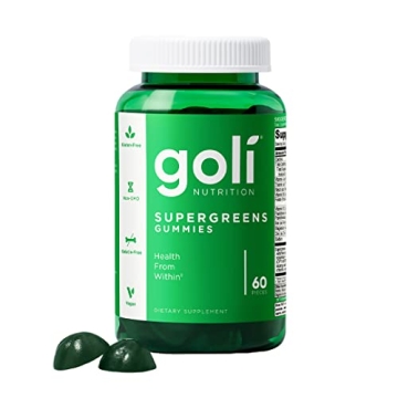 Goli SuperGreen Vitamin Gummy - 60 Count - Essential Vitamins and Minerals - Plant-Based, Vegan, Glu...