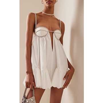 Women Y2K Mini Dress Spaghetti Strap Bodycon Clubwear