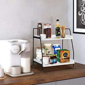Megsooul Coffee Bar Accessories Countertop Organizer - Stylish Storage Solution