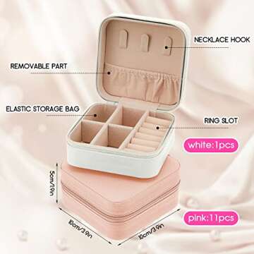 12 Pcs Travel Jewelry Case Bridesmaid Gift Boxes Jewelry Travel Organizer Small Jewelry Box Mini Sto...