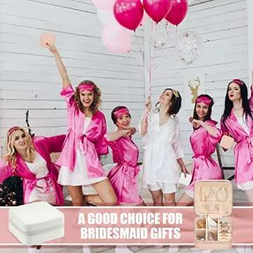 12 Pcs Travel Jewelry Case Bridesmaid Gift Boxes Jewelry Travel Organizer Small Jewelry Box Mini Storage Organizer Storage Box for Women Girls Bridesmaid Gift (White, Pink)