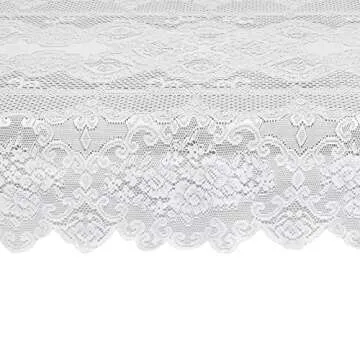 Juvale White Lace Tablecloth for Rectangular Tables, Vintage Style Wedding Table Cloths for Reception, Baby Shower, Birthday Party, Formal Dining, Dinner Parties (60 x 97 Inches)
