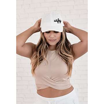 ModParty Wifey Hat | Bride Baseball Cap | White Cap with Embroidered Patch | Honeymoon Wedding Gift Idea | Adjustable Buckle Women’s Hat