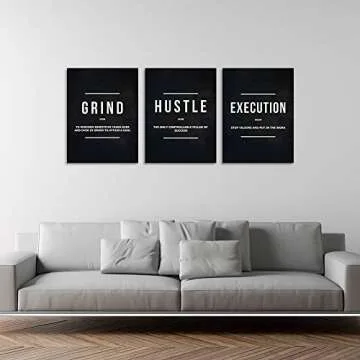 Motivational 3-Piece Canvas Wall Art Easy to Hang