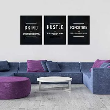 Motivational 3-Piece Canvas Wall Art Easy to Hang
