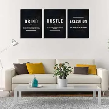 Motivational 3-Piece Canvas Wall Art Easy to Hang