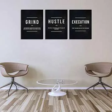 Motivational 3-Piece Canvas Wall Art Easy to Hang