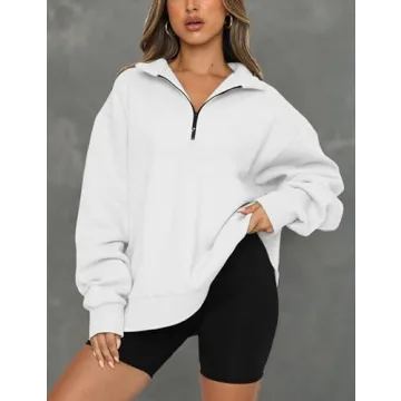 SAFRISIOR Stylish Women’s Oversized Half Zip Sweatshirt