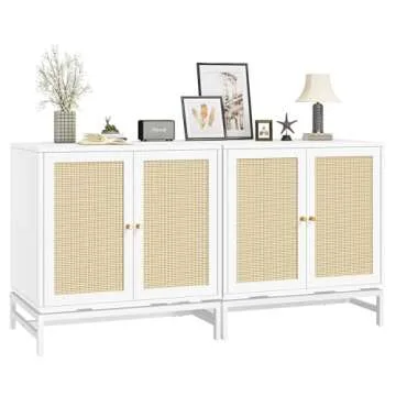 AWQM Rattan Sideboard Buffet Cabinet for Stylish Storage
