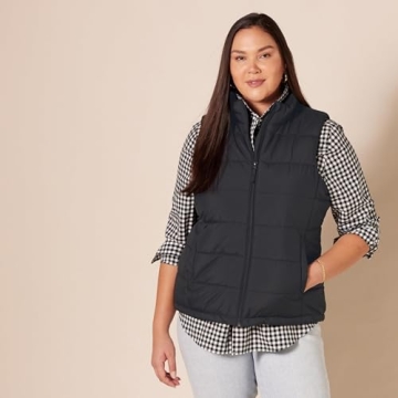 Amazon Essentials Women's Mid-Weight Puffer Vest for Cold Weather