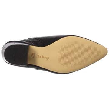 The Drop Women's Jordan Pointed Toe Block Heel Mule Shoe, Black, 7 M US