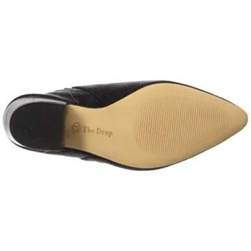 The Drop Women's Jordan Pointed Toe Block Heel Mule Shoe, Black, 7 M US