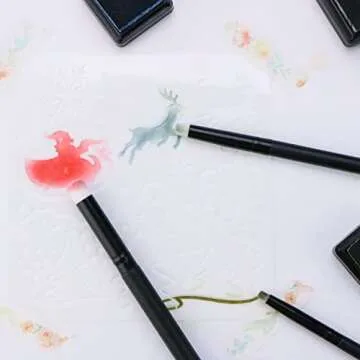 UNIMEIX Mini Blending Brushes for Card Making, Dry Brush Miniature Painting Background Blender Paint Brushes Small Brushes Detailed Paint Watercolor Brushes (3 Pack)