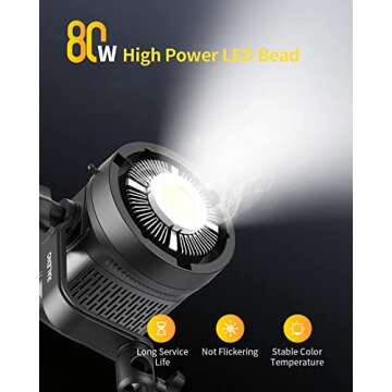 RALENO 80W LED Video Light for YouTube and Photography