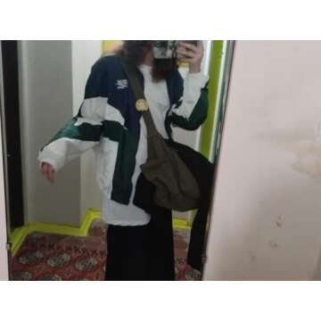 XPONNI Y2k Jacket for Women Zip Up Jacket Y2k Clothing Varsity Jacket Women Oversized Lightweigh Jacket Women (Blue,M)