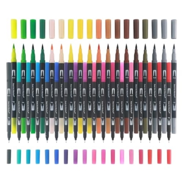 Markers for Adult Coloring Books No Bleeding, Set of 36 Colors, Coloring Pens for Adults, Dual Brush...